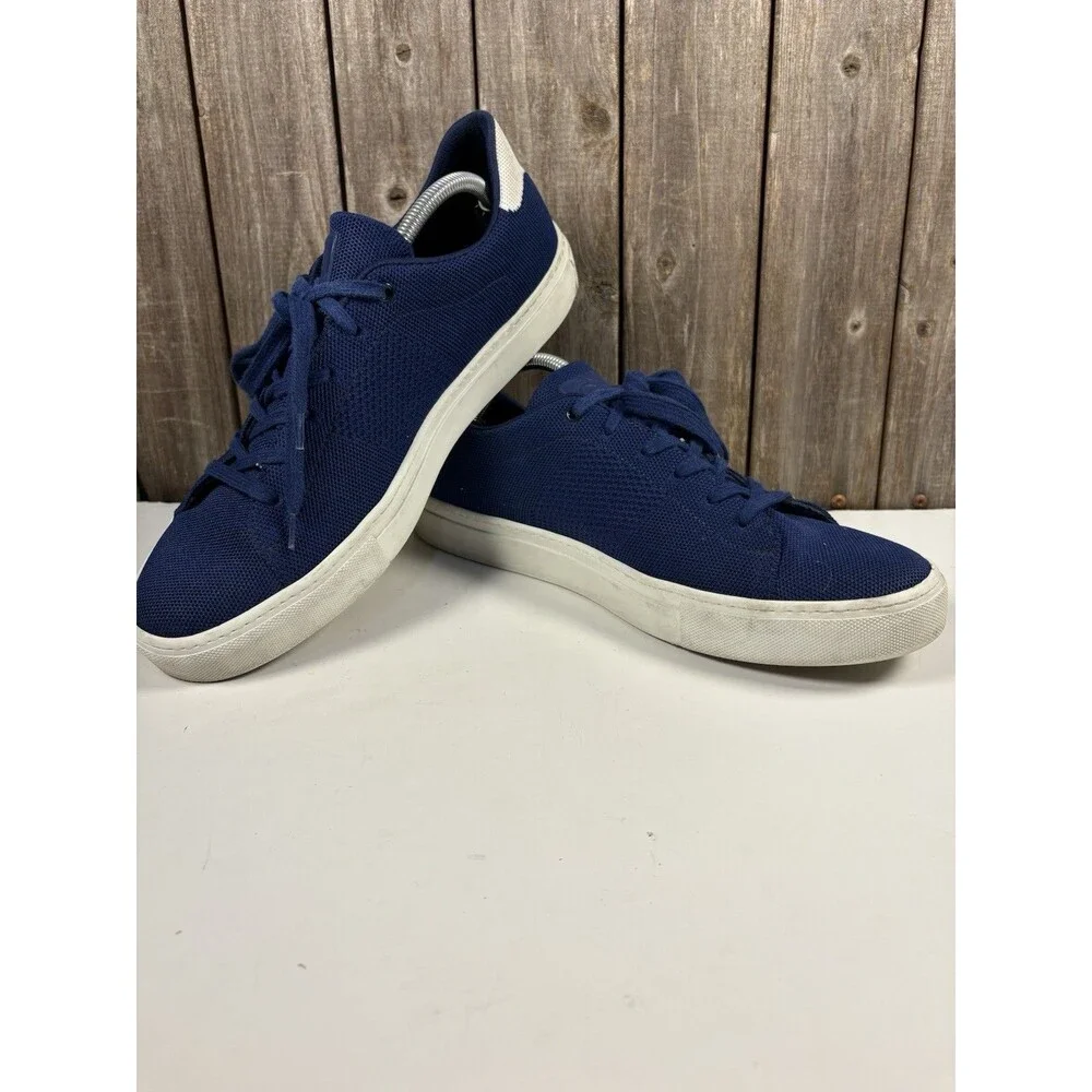 GREATS Royale Knit Sneakers Men’s Shoe 12 Navy Blue White Low Top Made In Italy